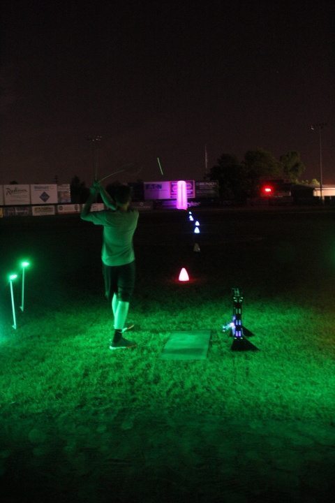 ways to play night golf on a baseball field